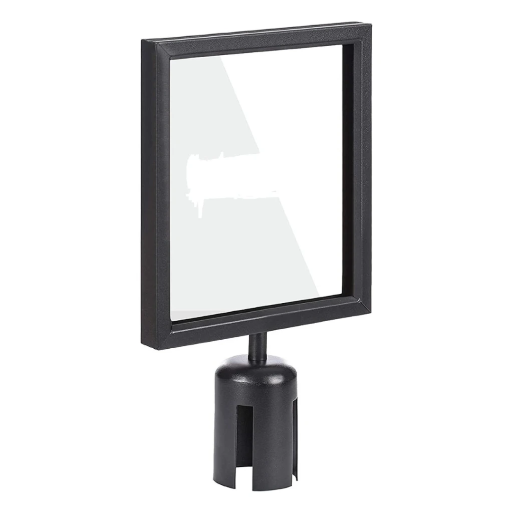 Tableau d'information A4 noir pour Potelet avec sangle