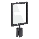 Tableau d'information A4 noir pour Potelet avec sangle