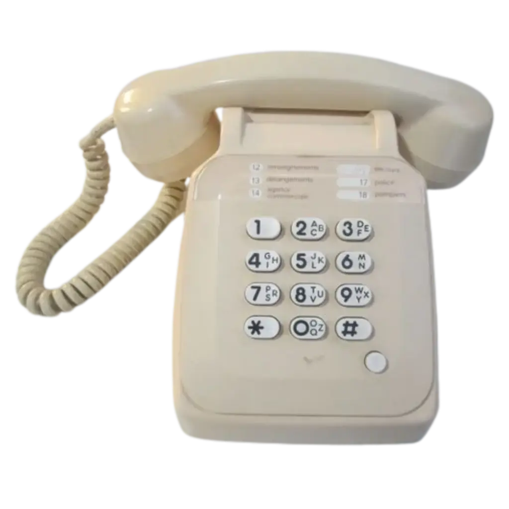 Téléphone vintage avec message pré-enregistré